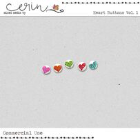 Heart Buttons Vol. 1 (CU) by Mixed Media by Erin