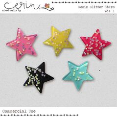 Resin  Glitter Stars Vol. 1 (CU) by Mixed Media by Erin