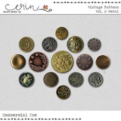 Vintage Buttons Vol. 2: Metal (CU) by Mixed Media by Erin