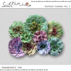 Marbled Flowers Vol. 1 (CU) by Mixed Media by Erin