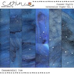 Summer Nights: Watercolor Paper Vol. 1 (CU) by Mixed Media by Erin