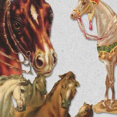 Vintage Die Cut Animals Vol. 3: Horses (CU) by Mixed Media by Erin detail