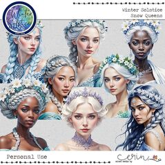 Winter Solstice {Snow Queens} by mixed Media by Erin