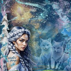 Winter Solstice {Transfers} by Mixed Media by Erin example art by Jeannette