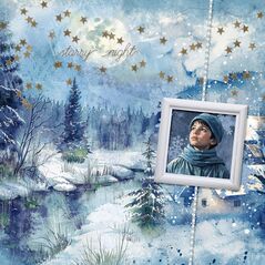 Starry Night {Mini Kit} by Mixed Media by Erin example art by Josie
