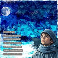 Starry Night {Mini Kit} by Mixed Media by Erin example art by VickyDay