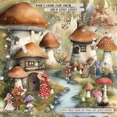 Bolete {Cottages} by Mixed Media by Erin example art by Su_Sanne