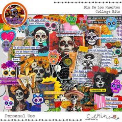 Día de los Muertos {Collage Bits} by Mixed Media by Erin