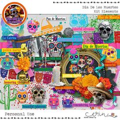 Día de los Muertos {Kit Elements} by Mixed Media by Erin