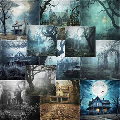 Eerie {Haunted Houses} by Mixed Media by Erin contents