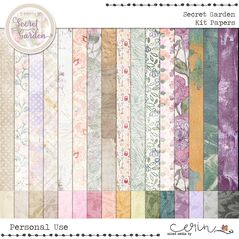 Secret Garden {Kit Papers} by Mixed Media by Erin