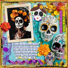 Día de los Muertos {Edges} by Mixed Media by Erin example art by Cherylndesigns