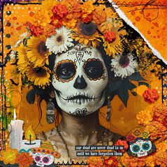 Día de los Muertos {Edges} by Mixed Media by Erin example art by Josie