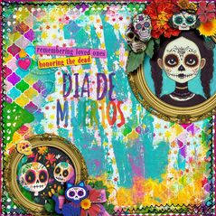 Día de los Muertos {Kit Papers} by Mixed Media by Erin example art by  Josie