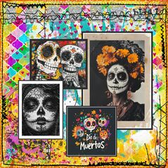 Día de los Muertos {Edges} by Mixed Media by Erin example art by Kel