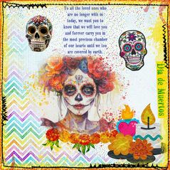 Día de los Muertos {Kit Papers} by Mixed Media by Erin example art by  Zanthia