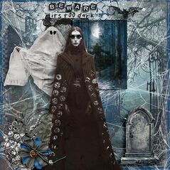 Eerie {Haunted Houses} by Mixed Media by Erin example art by  Cindy