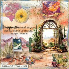 O'Keeffe {Page Kit} by Mixed Media by Erin example art by  Cherylndesigns