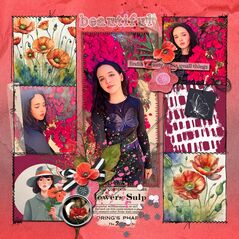 Pretty Poppies {Papers} by Mixed Media by Erin example art by Caro