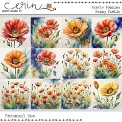 Pretty Poppies {Poppy Fields} by Mixed Media by Erin Content