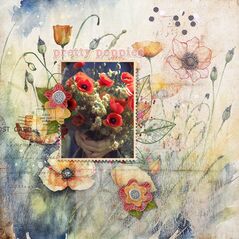 Pretty Poppies {Poppy Fields} by Mixed Media by Erin example art by Josie