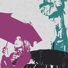Showers and Flowers {People Stamps} by Mixed Media by Erin detail 03