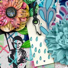 Showers and Flowers {Kit Elements} by Mixed Media by Erin detail 03