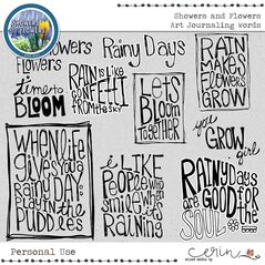 Showers and Flowers {Collection Bundle} by Mixed Media by Erin Art Journal Words