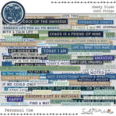 Moody Blues {Word Strips} by Mixed Media by Erin