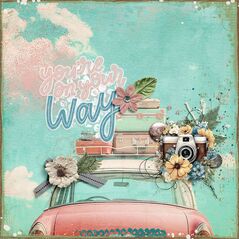 Road Trip {Kit Papers} by Mixed Media by Erin example art by Cindy