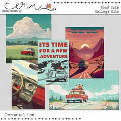 Road Trip {Collage Bits} by Mixed Media by Erin Cards