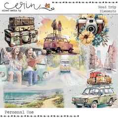 Road Trip {Kit Elements} by Mixed Media by Erin Transfers