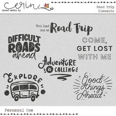 Road Trip {Kit Elements} by Mixed Media by Erin Word Art