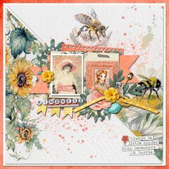 Bee Kind {Kit Papers} by Mixed Media by Erin example art by Caro