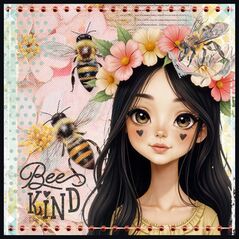 Bee Kind {Mixed Media Bits}by Mixed Media by Erin example art by  Kel