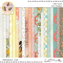 Bee Kind {Kit Papers} by Mixed Media by Erin