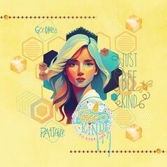 Bee Kind {Watercolor Solids} by Mixed Media by Erin example art by  Margje