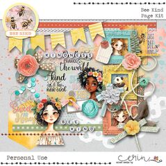 Bee Kind {Page Kit} by Mixed Media by Erin elements