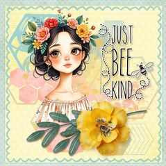 Bee Kind {Page Kit} by Mixed Media by Erin example art by  Vickyday