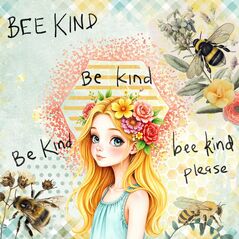 Bee Kind {Kit Papers} by Mixed Media by Erin example art by  Zanthia