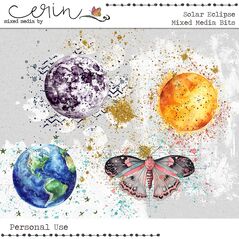 Solar Eclipse: {Mixed Media Bits} by Mixed Media by Erin watercolor