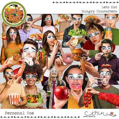 Lets Eat {Collection Bundle} by Mixed Media by Erin Hungry Characters