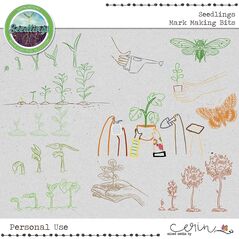 Seedlings {Mark Making Bits} by Mixed Media by Erin Doodles and Stamps