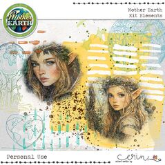 Mother Earth {Page Kit} by Mixed Media by Erin Kit elements Paint
