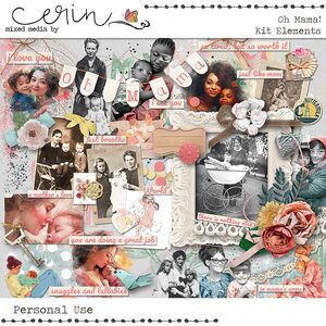 Oh Mama! {Page Kit} by Mixed Media by Erin Kit Elements