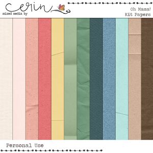 Oh Mama! {Page Kit} by Mixed Media by Erin Kit Papers Solids