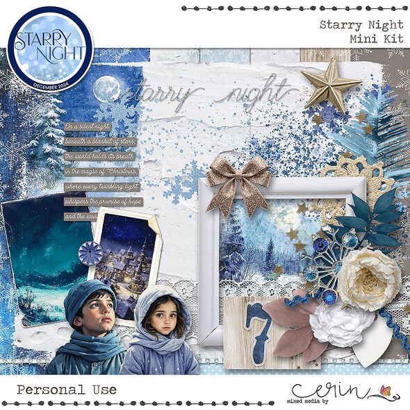 Starry Night {Mini Kit} by Mixed Media by Erin