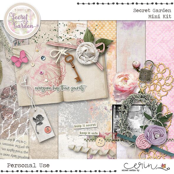 Secret Garden {Collection Bundle} by Mixed Media by Erin Mini Kit