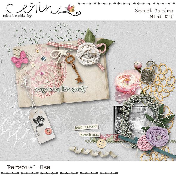 Secret Garden {Mini Kit} by Mixed Media by Erin Elements