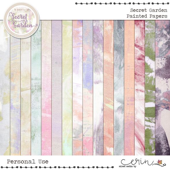 Secret Garden {Painted Papers} by Mixed Media by Erin